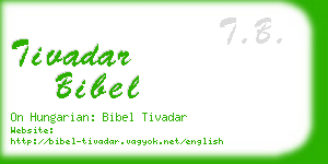 tivadar bibel business card